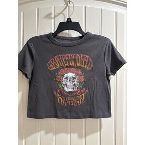 Grateful Dead Graphic Crop Top Tee T-Shirt Short Sleeve Skull Small 1970